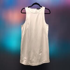 Tibi New York White Sleeveless Dress Rounded Hem Size L